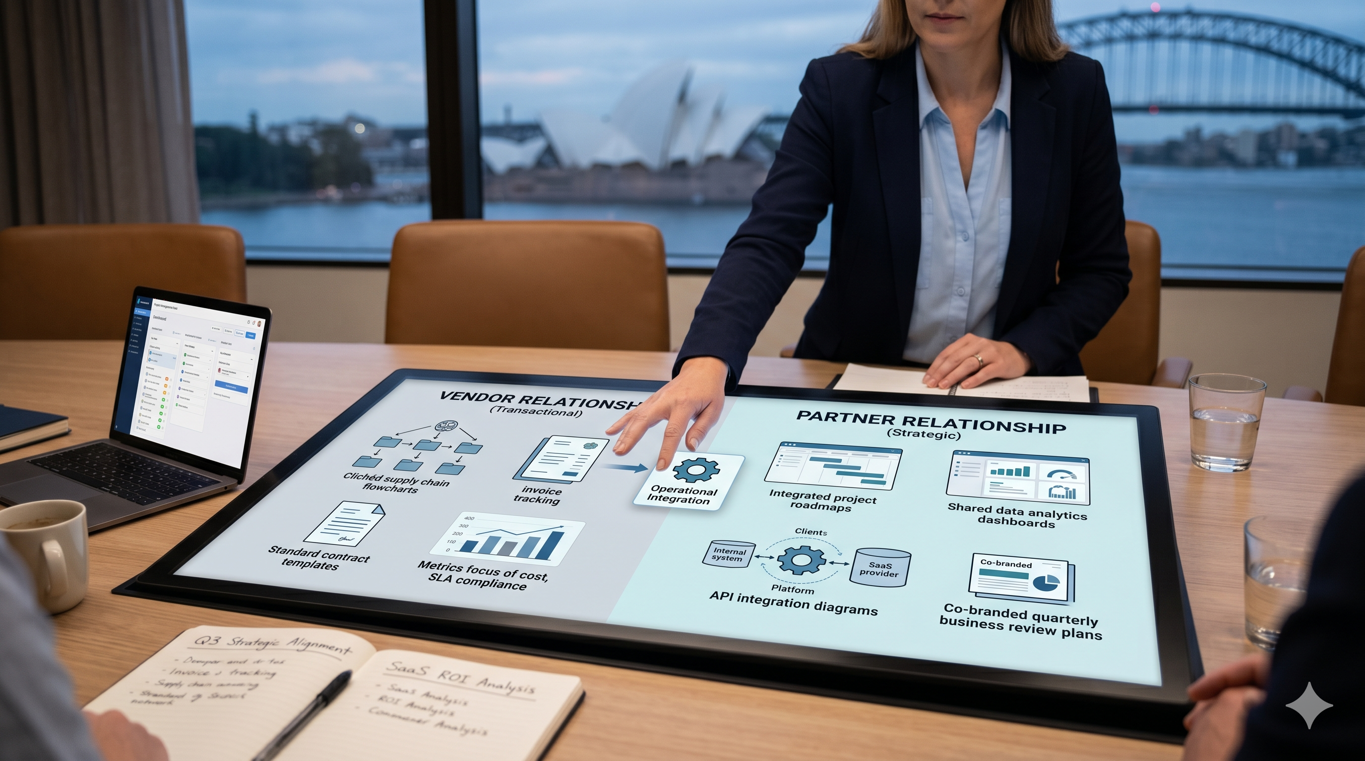 Strategic partnership discussion with a SaaS technology provider